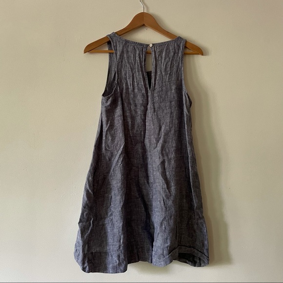 Rachel Ashwell Linen Blue denim mini tent dress with pockets - Picture 4 of 4
